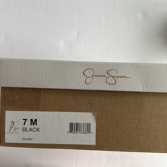 Jessica Simpson Chunky Heel Sandals Lace Up Goth Witchy Boho Black Women's 7 - Picture 14 of 15